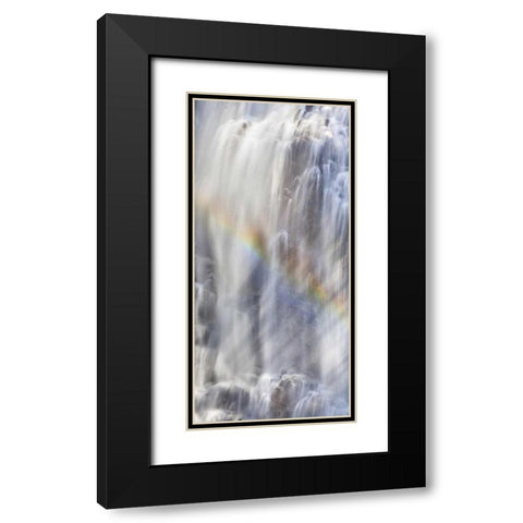 WA, North Cascades NP Rainbow on waterfall Black Modern Wood Framed Art Print with Double Matting by Paulson, Don