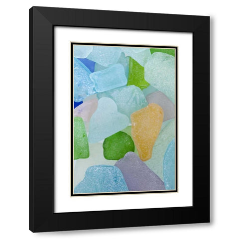 USA, Washington Close-up of colorful beach glass Black Modern Wood Framed Art Print with Double Matting by Paulson, Don