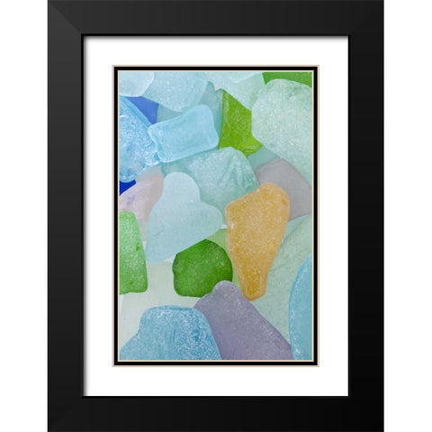 USA, Washington Close-up of colorful beach glass Black Modern Wood Framed Art Print with Double Matting by Paulson, Don