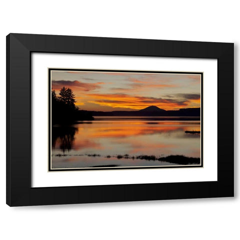 USA, Washington Sunset on Lake Quinault Black Modern Wood Framed Art Print with Double Matting by Paulson, Don