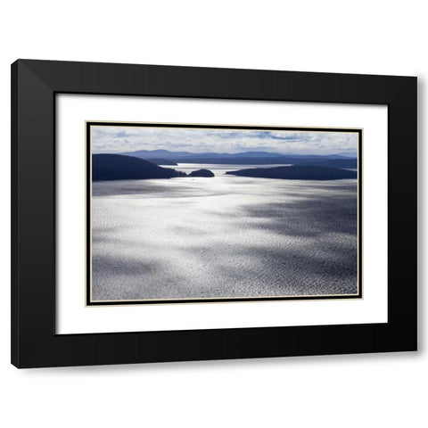 Washington, San Juans Aerial view of islands Black Modern Wood Framed Art Print with Double Matting by Paulson, Don