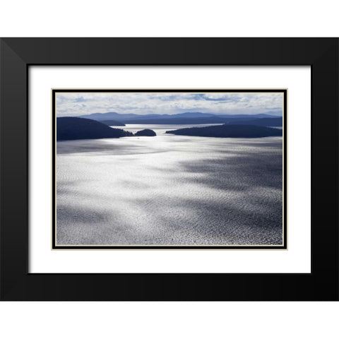Washington, San Juans Aerial view of islands Black Modern Wood Framed Art Print with Double Matting by Paulson, Don