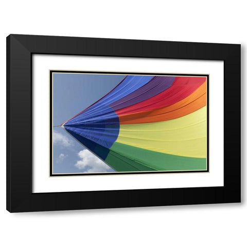 WA, San Juans Underside view of spinnaker flying Black Modern Wood Framed Art Print with Double Matting by Paulson, Don