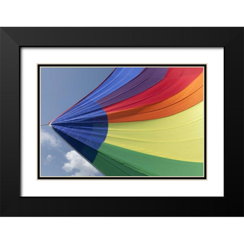 WA, San Juans Underside view of spinnaker flying Black Modern Wood Framed Art Print with Double Matting by Paulson, Don