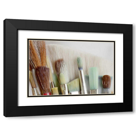 Washington, Seabeck Close-up of artists brushes Black Modern Wood Framed Art Print with Double Matting by Paulson, Don