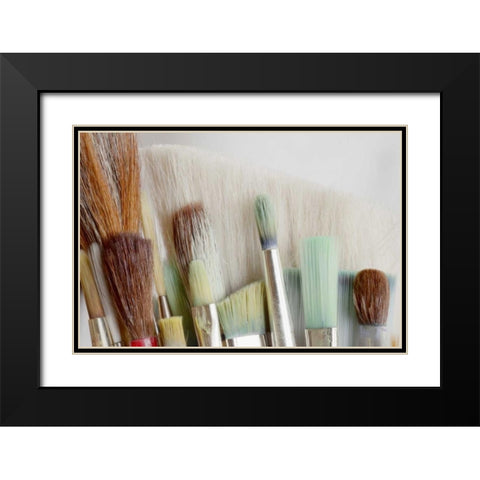 Washington, Seabeck Close-up of artists brushes Black Modern Wood Framed Art Print with Double Matting by Paulson, Don