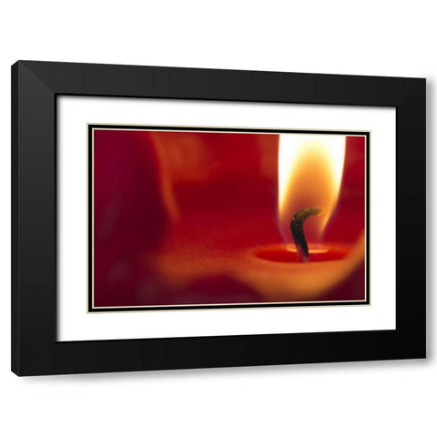Washington, Seabeck Close-up of candle flame Black Modern Wood Framed Art Print with Double Matting by Paulson, Don