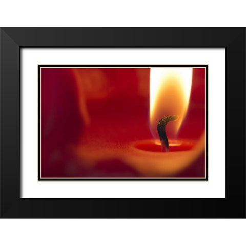 Washington, Seabeck Close-up of candle flame Black Modern Wood Framed Art Print with Double Matting by Paulson, Don