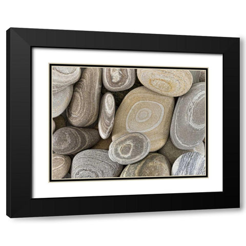 Washington, Seabeck Close-up of beach stones Black Modern Wood Framed Art Print with Double Matting by Paulson, Don
