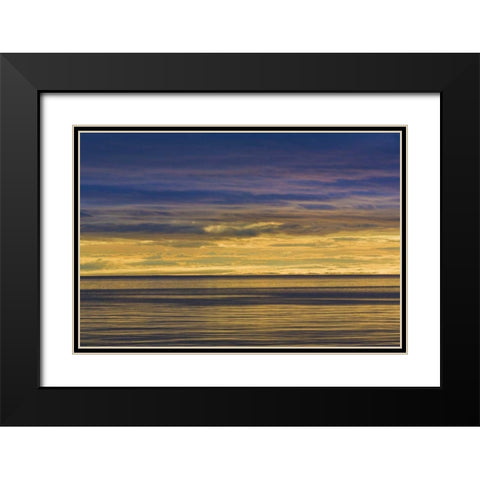 Washington Sunrise on Strait of Juan de Fuca Black Modern Wood Framed Art Print with Double Matting by Paulson, Don