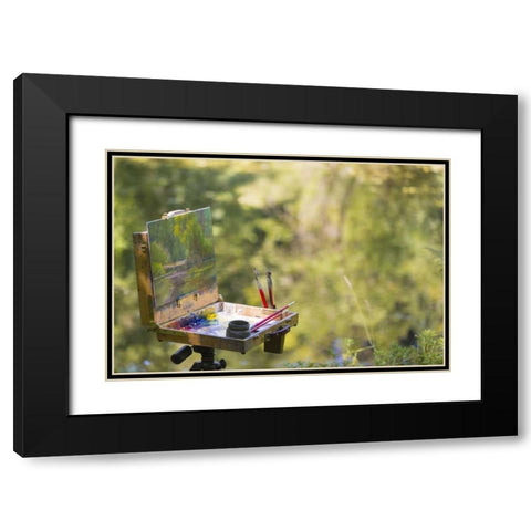 WA, Bainbridge Island Scenic painting on a mount Black Modern Wood Framed Art Print with Double Matting by Paulson, Don