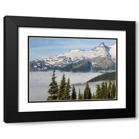 WA, Mt Rainier NP Landscape from Sunrise Point Black Modern Wood Framed Art Print with Double Matting by Paulson, Don
