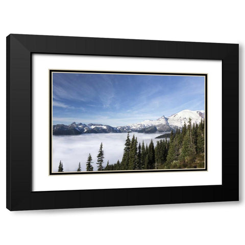 Washington, Mount Rainier NP Sunrise Point Black Modern Wood Framed Art Print with Double Matting by Paulson, Don