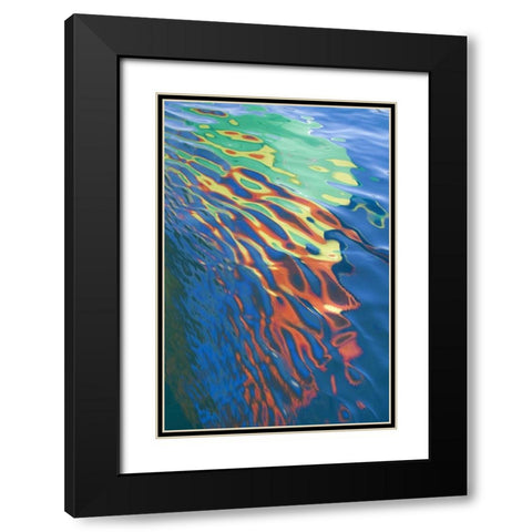WA, San Juans Water reflection of boat sail Black Modern Wood Framed Art Print with Double Matting by Paulson, Don