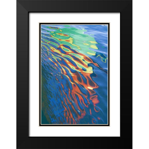WA, San Juans Water reflection of boat sail Black Modern Wood Framed Art Print with Double Matting by Paulson, Don