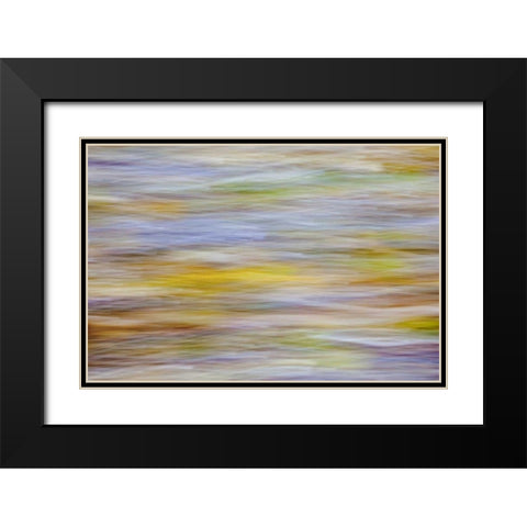 WA, Seabeck Motion blur of fall leaves on beach Black Modern Wood Framed Art Print with Double Matting by Paulson, Don