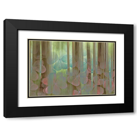 Washington, Seabeck Collage of oxalis and trees Black Modern Wood Framed Art Print with Double Matting by Paulson, Don