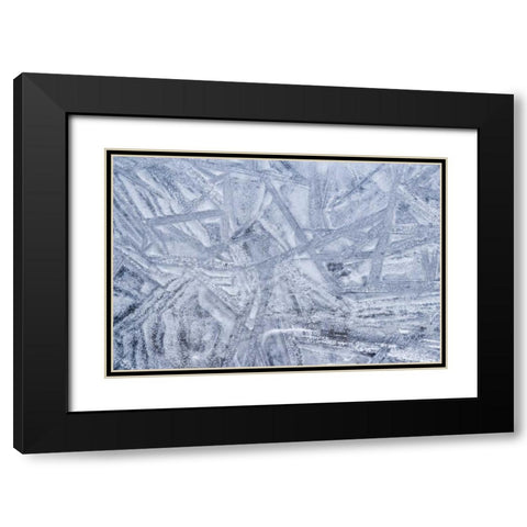 USA, Washington State, Seabeck Patterns on ice Black Modern Wood Framed Art Print with Double Matting by Paulson, Don