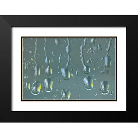 Washington State, Seabeck Raindrops on a window Black Modern Wood Framed Art Print with Double Matting by Paulson, Don