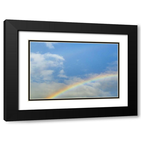Washington, Seabeck Rainbow in light rainfall Black Modern Wood Framed Art Print with Double Matting by Paulson, Don