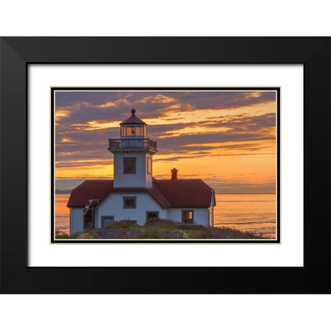 Washington, San Juan Islands Patos Lighthouse Black Modern Wood Framed Art Print with Double Matting by Paulson, Don