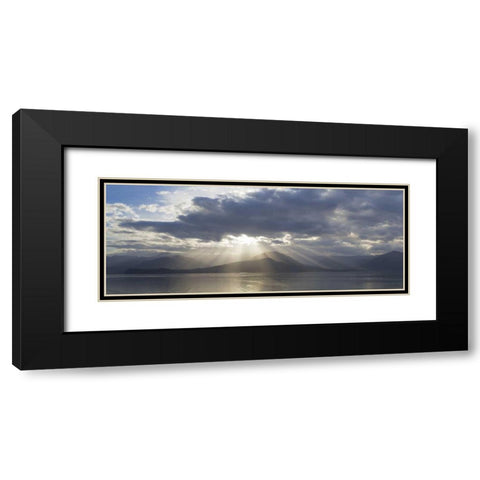 WA, Seabeck God rays over Hood Canal Black Modern Wood Framed Art Print with Double Matting by Paulson, Don