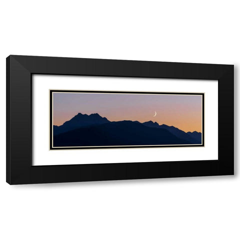 WA, Seabeck Moon and Venus over the Olympics Black Modern Wood Framed Art Print with Double Matting by Paulson, Don