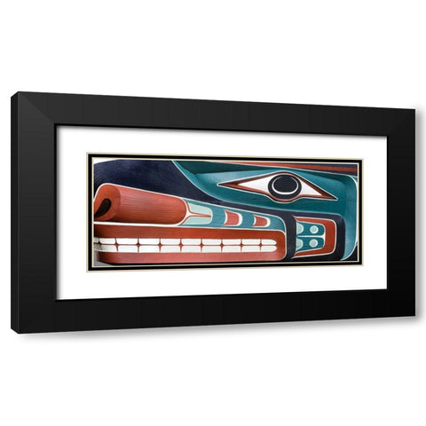 Washington, Jamestown Composite of totem art Black Modern Wood Framed Art Print with Double Matting by Paulson, Don
