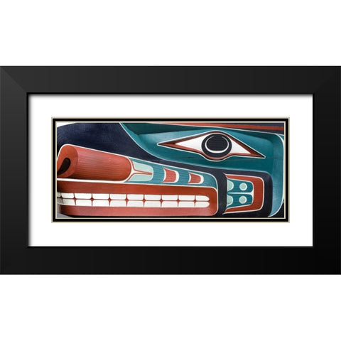 Washington, Jamestown Composite of totem art Black Modern Wood Framed Art Print with Double Matting by Paulson, Don