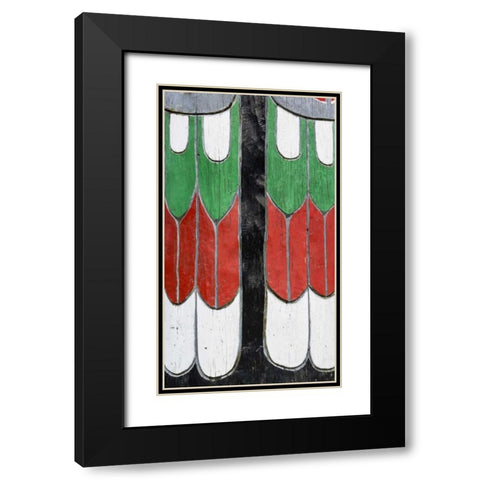 Washington State, Neah Bay Detail of a totem Black Modern Wood Framed Art Print with Double Matting by Paulson, Don