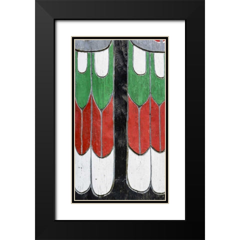 Washington State, Neah Bay Detail of a totem Black Modern Wood Framed Art Print with Double Matting by Paulson, Don