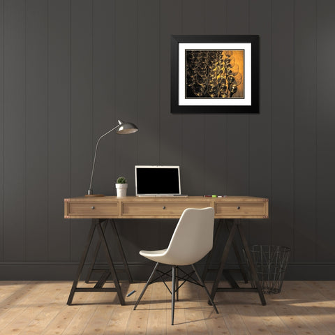 Washington State-Walla Walla Pattern of empty wine glasses in rich sunlight on wooden table Black Modern Wood Framed Art Print with Double Matting by Duval, Richard