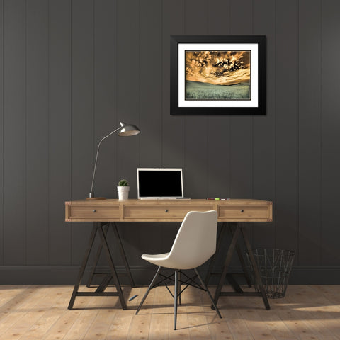 USA-Washington State-Palouse-wheat field and clouds Black Modern Wood Framed Art Print with Double Matting by Eggers, Terry