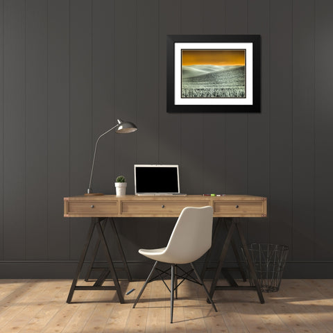 USA-Washington State-Palouse region-Rolling Hills of wheat Black Modern Wood Framed Art Print with Double Matting by Eggers, Terry