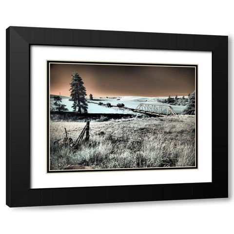 USA-Washington State-Palouse region-Bridge across Palouse river Black Modern Wood Framed Art Print with Double Matting by Eggers, Terry