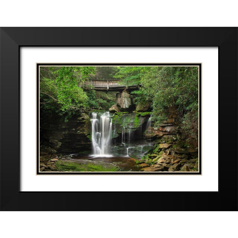 First or Upper Ekalaka Falls-Blackwater Falls State Park-West Virginia Black Modern Wood Framed Art Print with Double Matting by Majchrowicz, Alan