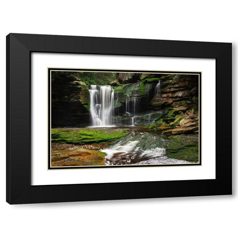 First or Upper Ekalaka Falls-Blackwater Falls State Park-West Virginia Black Modern Wood Framed Art Print with Double Matting by Majchrowicz, Alan