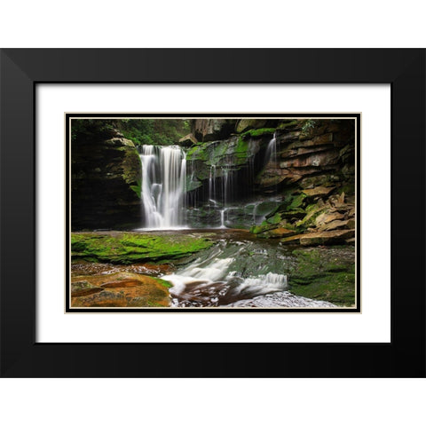 First or Upper Ekalaka Falls-Blackwater Falls State Park-West Virginia Black Modern Wood Framed Art Print with Double Matting by Majchrowicz, Alan