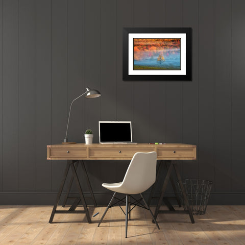 WV, Davis Mist and forest in autumn color Black Modern Wood Framed Art Print with Double Matting by OBrien, Jay
