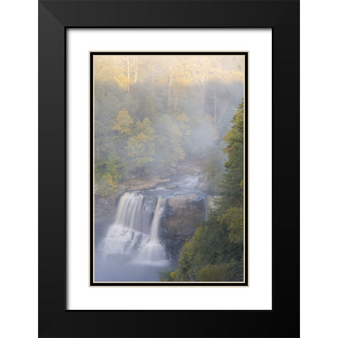 USA-West Virginia-Davis Overview of waterfall in Blackwater State Park Black Modern Wood Framed Art Print with Double Matting by Jaynes Gallery