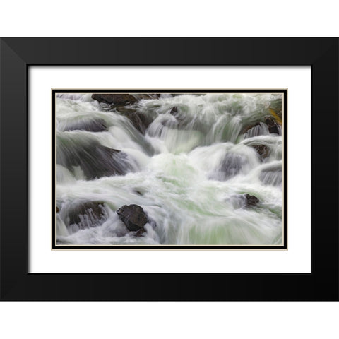 Flowing water in Firehole River-Yellowstone National Park-Wyoming Black Modern Wood Framed Art Print with Double Matting by Jones, Adam