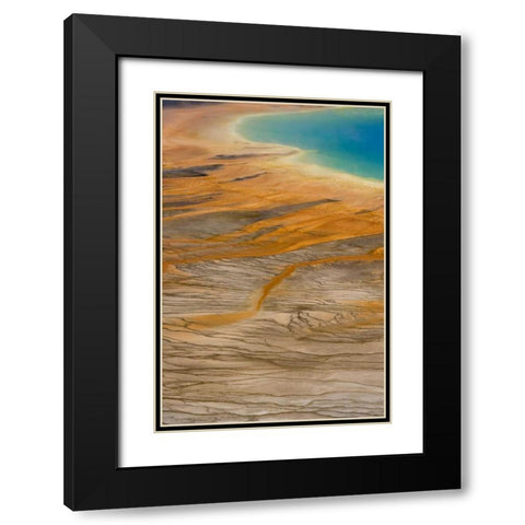 WY, Yellowstone Grand Prismatic Spring Black Modern Wood Framed Art Print with Double Matting by Paulson, Don