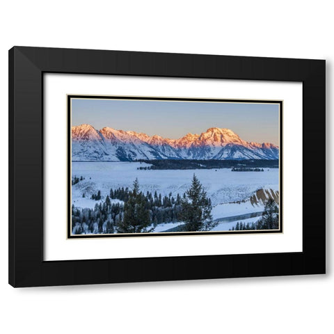 Wyoming, Grand Teton NP Landscape at sunrise Black Modern Wood Framed Art Print with Double Matting by Illg, Cathy and Gordon