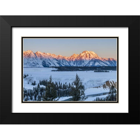 Wyoming, Grand Teton NP Landscape at sunrise Black Modern Wood Framed Art Print with Double Matting by Illg, Cathy and Gordon