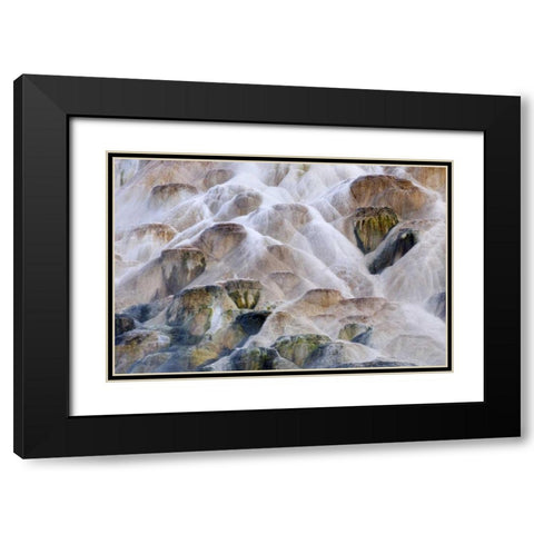 Wyoming, Yellowstone NP Palette Spring waterfall Black Modern Wood Framed Art Print with Double Matting by Bush, Marie