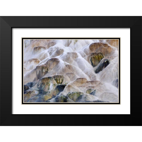Wyoming, Yellowstone NP Palette Spring waterfall Black Modern Wood Framed Art Print with Double Matting by Bush, Marie