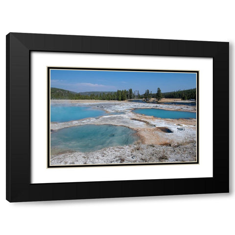 USA-Wyoming-Yellowstone National Park-Biscuit Basin-Black Diamond Pool Black Modern Wood Framed Art Print with Double Matting by Hopkins, Cindy Miller