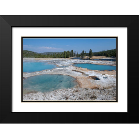 USA-Wyoming-Yellowstone National Park-Biscuit Basin-Black Diamond Pool Black Modern Wood Framed Art Print with Double Matting by Hopkins, Cindy Miller