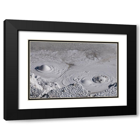USA-Wyoming-Yellowstone National Park-Atrists Paintpots-Boiling hot mud pots Black Modern Wood Framed Art Print with Double Matting by Hopkins, Cindy Miller