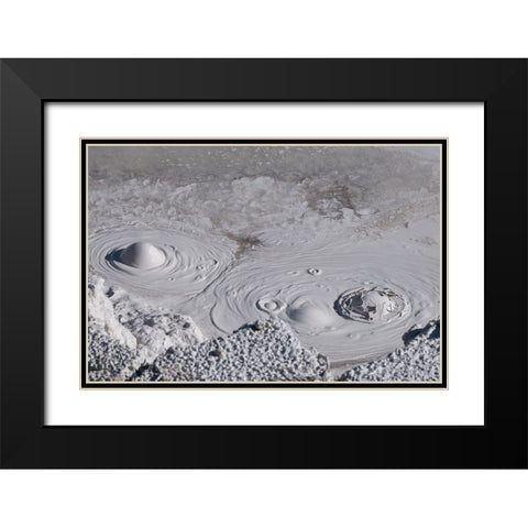 USA-Wyoming-Yellowstone National Park-Atrists Paintpots-Boiling hot mud pots Black Modern Wood Framed Art Print with Double Matting by Hopkins, Cindy Miller